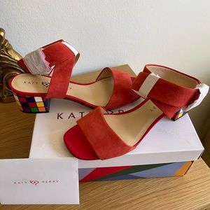 Katy Perry the Margot cherry red suede sandals. Size 10